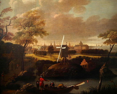 View of New York (oil on canvas) from Dutch School, (17th century)