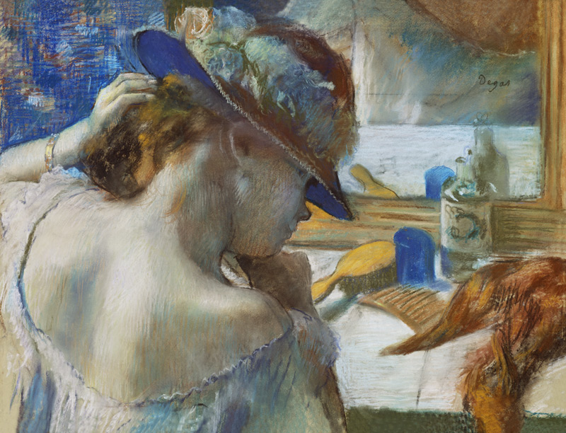In front of the mirror from Edgar Degas
