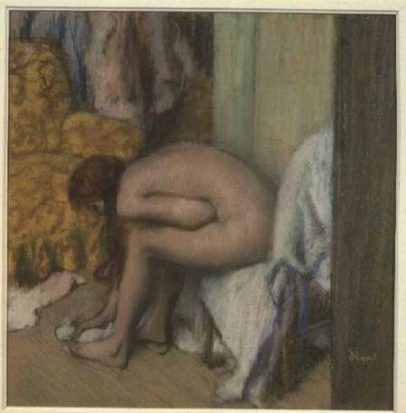 After the Bath, Woman Drying her Left Foot from Edgar Degas