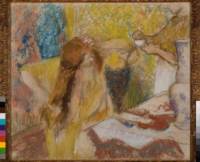 Woman and housemaid combing himself from Edgar Degas