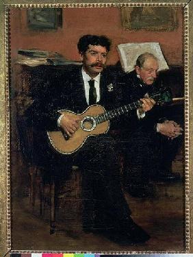 Portrait of Lorenzo Pagans (1838-83), Spanish tenor, and Auguste Degas (1807-74), the artist's fathe