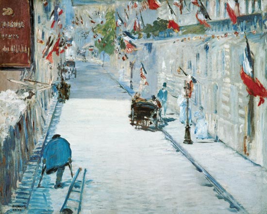 Rue Mosnier with Flags from Edouard Manet