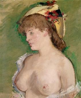 Manet / Blonde with bare breasts / 1878