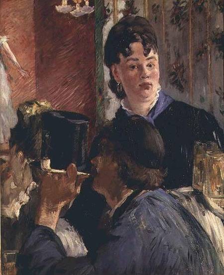 Waitress serving glasses of beer from Edouard Manet