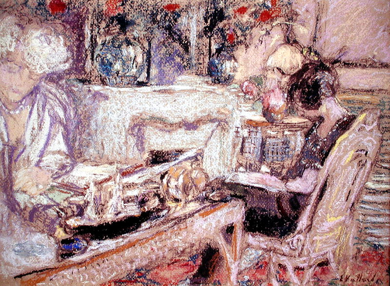 Interior - Mme Hessel at her Home, c.1930 (pastel on paper)  from Edouard Vuillard
