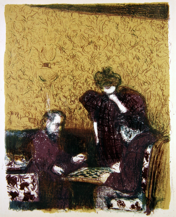 La partie de dames, from ''Paysages et Interieurs, published 1899 (colour litho)  from Edouard Vuillard
