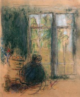 Madame Vuillard at the window, 1915 (pastel on paper) 