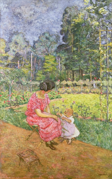 Woman and Child in a Garden  from Edouard Vuillard