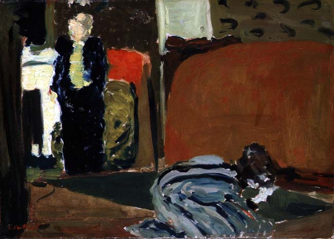 Woman Looking Under a Bed, c.1895 (oil on paper)  from Edouard Vuillard