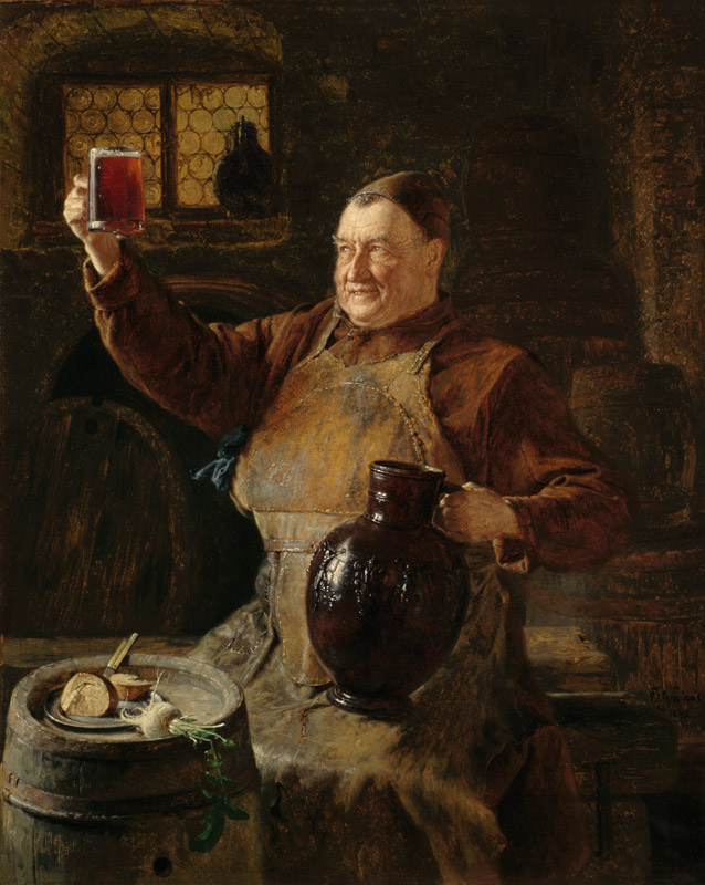 Master brewer at the snack in the cloister cellar from Eduard Grützner