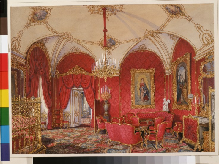 Interiors of the Winter Palace. The Fourth Reserved Apartment. The Corner Room from Eduard Hau