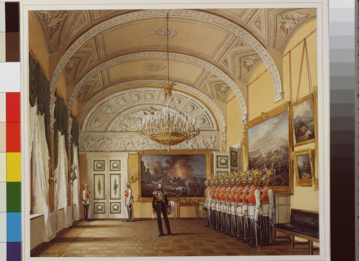 Interiors of the Winter Palace. The Guardroom from Eduard Hau