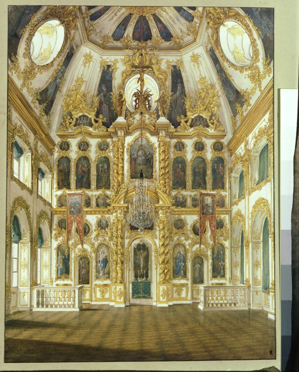Interior in the Palace Chapel of the  Main Gatchina palace from Eduard Hau