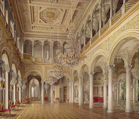 The Pavilion Hall, The Small Hermitage, 1864 (colour litho) from Eduard Hau