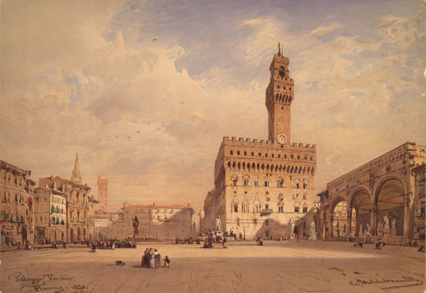 Piazza della Signoria , Florence from Eduard Hildebrand
