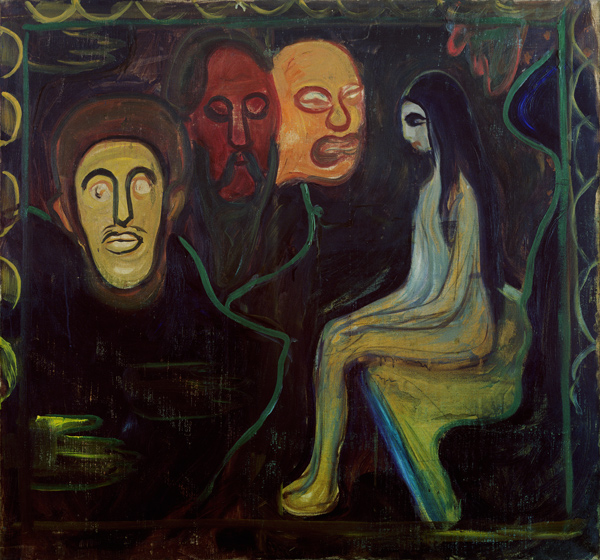Girl and Three Male Heads from Edvard Munch