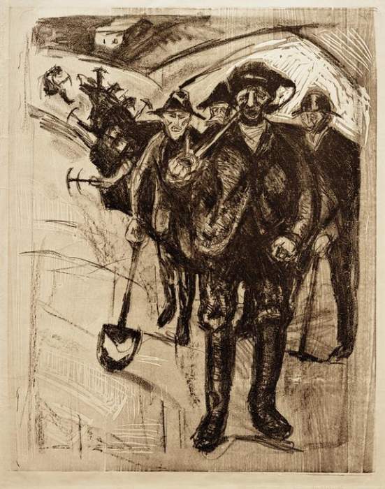 Arbeiter im Schnee from Edvard Munch