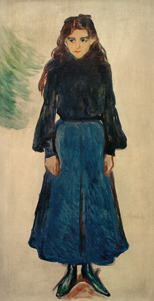 Das traurige Mädchen (Das blaue Mädchen) from Edvard Munch