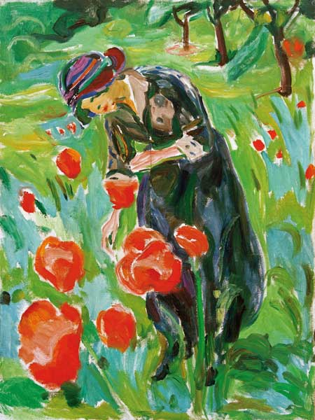 Woman with poppies from Edvard Munch