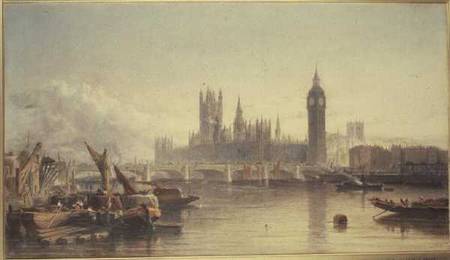 The Houses of Parliament and Westminster Bridge from Edward Angelo Goodall