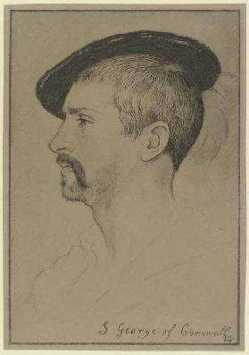Profilkopf des Simon George of Cornwall, Faksimile der Hans Holbeinschen Zeichnung