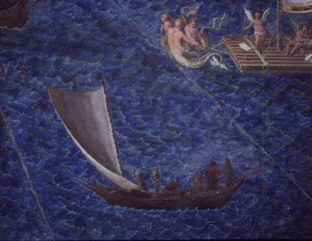 Single Sailed Boat, detail from the 'Galleria delle Carte Geografiche' from Egnazio Danti