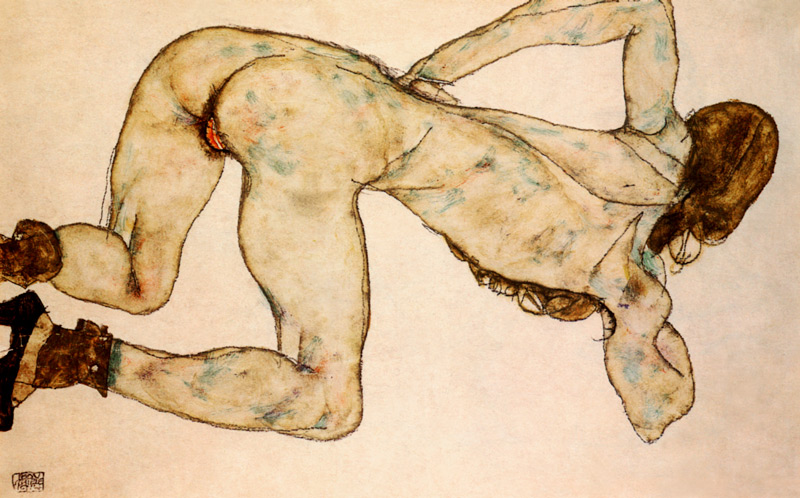 Stooped act from Egon Schiele