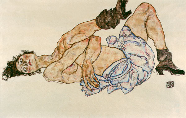 Lying female act from Egon Schiele