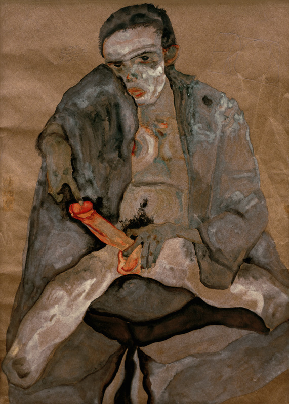 Self portrait masturbating from Egon Schiele