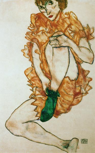 The green stocking from Egon Schiele