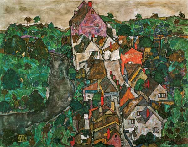 Landscape at Krumau from Egon Schiele