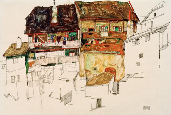 Old Houses in Krumau from Egon Schiele