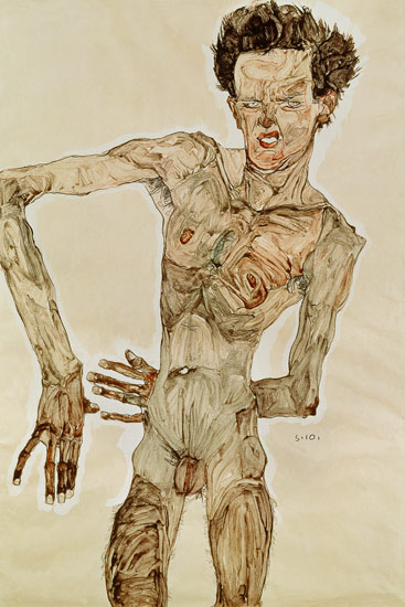 Standing nude, facing front (self portrait) from Egon Schiele