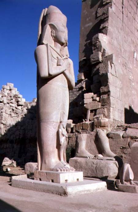 Colossal statue of Ramesses II (1279-1213 BC) in the Great Temple of Amun, New Kingdom from Egyptian