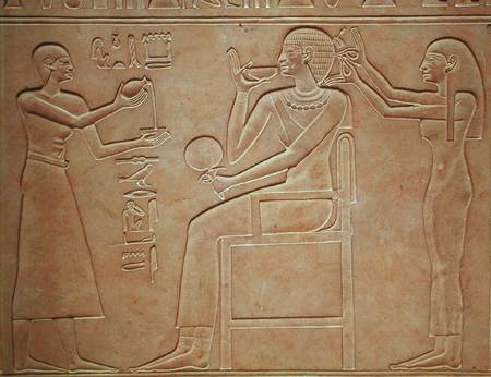 Queen Kawit at her toilet, from the sarcophagus of Queen Kawit, found at Deir el-Bahri, Middle Kingd from Egyptian