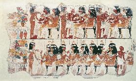 Banquet scene, from Thebes