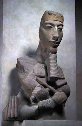 Osirid pillar of Akhenaten (1365-1349 BC) from the sun temple of Amenophis IV at Karnak, New Kingdom