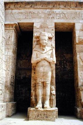 One of the standing figures of Ramesses III (c.1184-1153 BC) as the god Osiris, east side of the fir