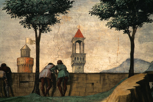 Men Looking over a Wall, from the Visitation from  (eigentl. Domenico Tommaso Bigordi) Ghirlandaio Domenico