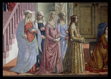 The Birth of the Virgin, detail of the women from  (eigentl. Domenico Tommaso Bigordi) Ghirlandaio Domenico