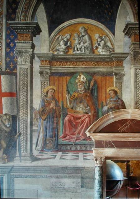 Saints Zenobius, Stephen and Lawrence, detail from the fresco in the Sala dei Gigli from  (eigentl. Domenico Tommaso Bigordi) Ghirlandaio Domenico