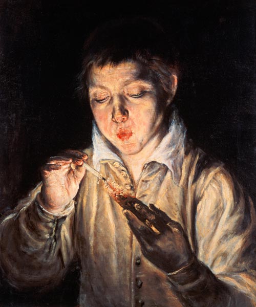 Boy who lights a candle from El Greco (aka Dominikos Theotokopulos)