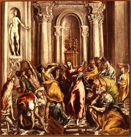 Jesus Driving the Merchants from the Temple from El Greco (aka Dominikos Theotokopulos)