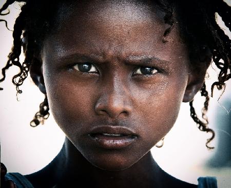 A girl in the Danakil desert