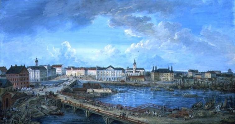 View of Stockholm from the Royal Palace, 1801 (gouache on canvas) from Elias Martin