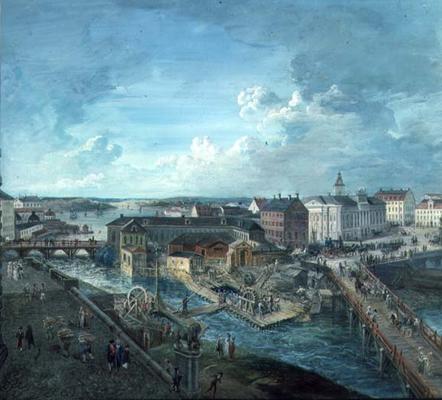 View of Stockholm from the Royal Palace (gouache on canvas) from Elias Martin