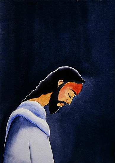 In His agony Jesus prays in Gethsemane to His Father, 2006 (w/c on paper)  from Elizabeth  Wang