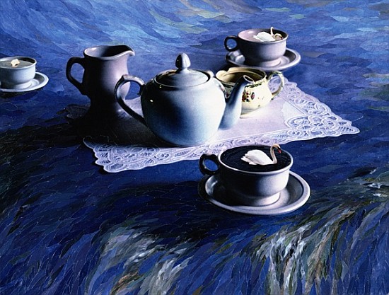 Tea Time with Gordy, 1998 (paper mosaic collage)  from Ellen  Golla