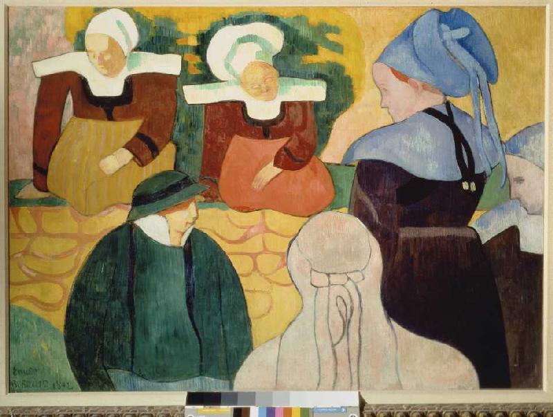 Breton women on a wall from Emile Bernard