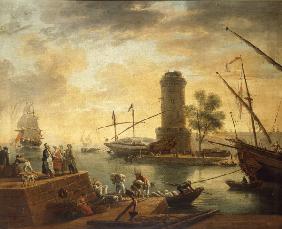 C.Vernet, Mediterranean Harbour Scene.